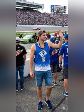 Fanatics Blue & White Dale Earnhardt Jr. #88 Racerback Tank Size Medium